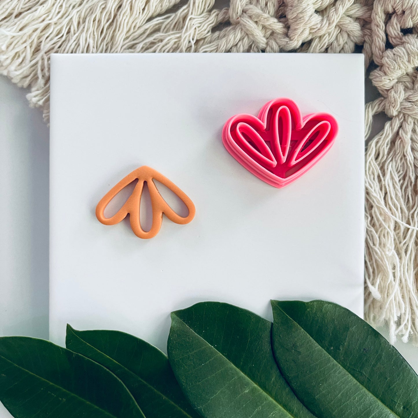 3 PETAL FLOWER DOUBLE CUTTER - POLYMER CLAY CUTTERS - VALENTINES DAY