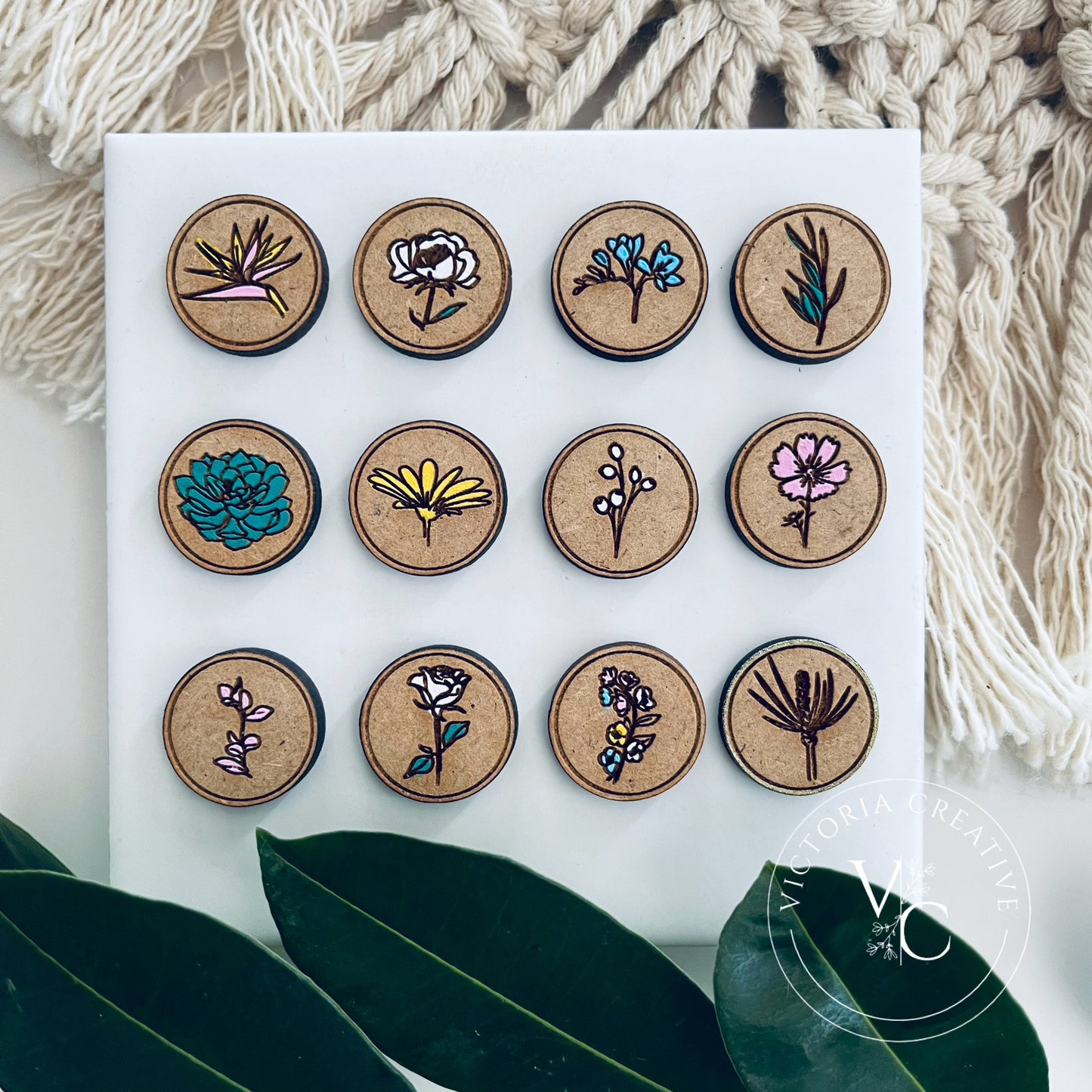 FLORAL STUDS - WOOD FINDINGS - FLORAL COLLECTION