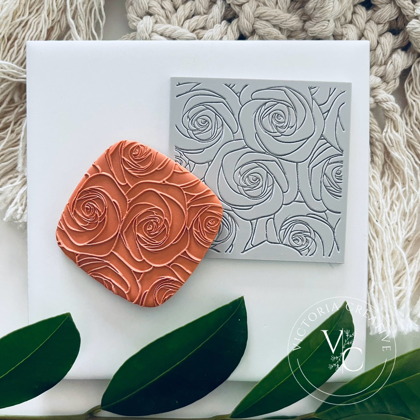 MINI FLEXI TEXTURE TILE 26 - FLORAL COLLECTION - ROSES