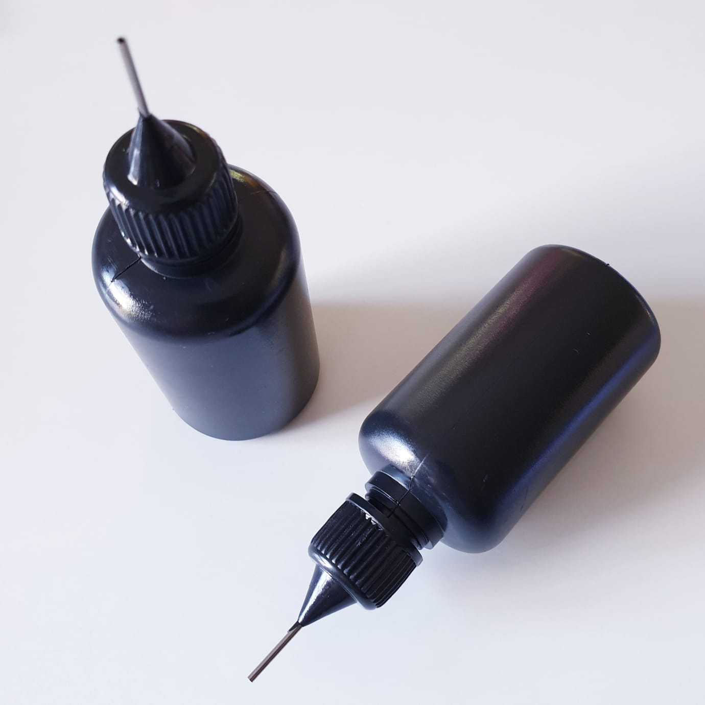 NEEDLE TIP UV RESIN APPLICATOR BOTTLE - BLACK - 30ML - POLYMER CLAY TOOLS