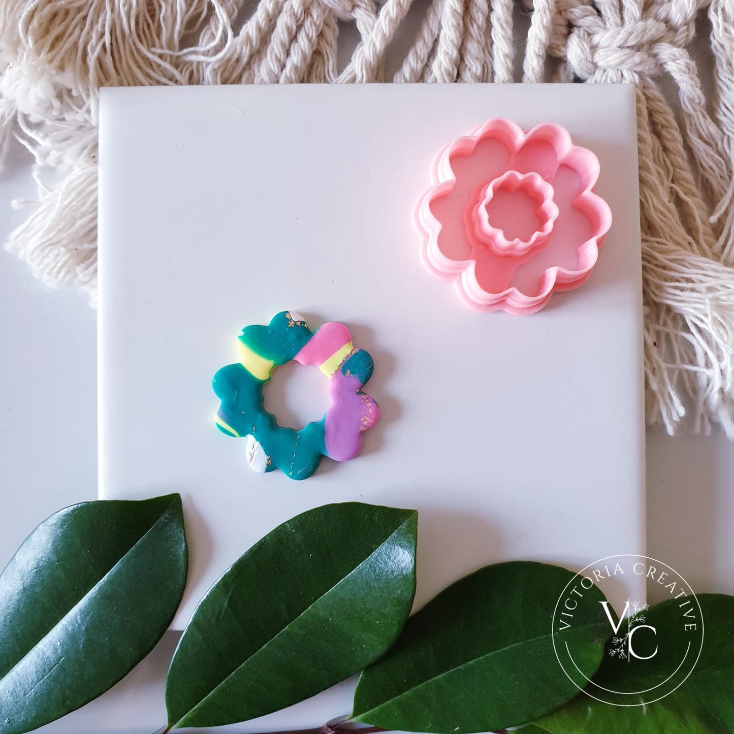 RETRO FLOWER 2 DOUBLE CUTTER - POLYMER CLAY CUTTERS - RETRO COLLECTION