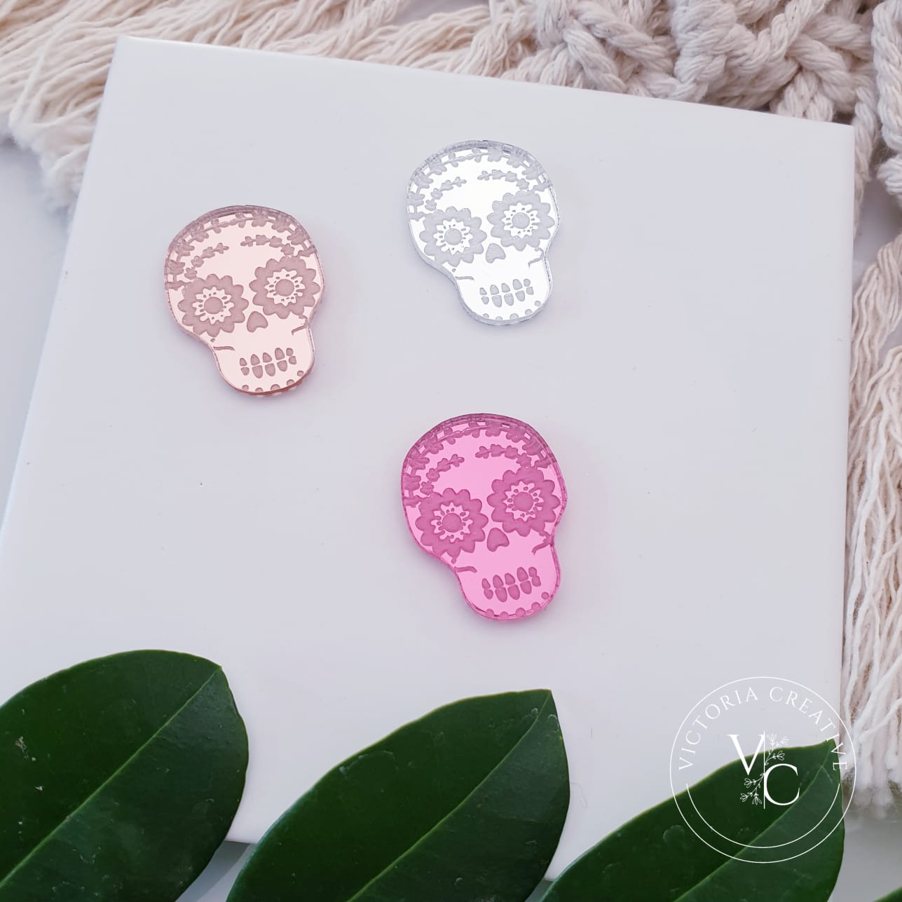 ACRYLIC SUGAR SKULL 2 FINDING - HALLOWEEN 2023 - ACRYLIC FINDINGS