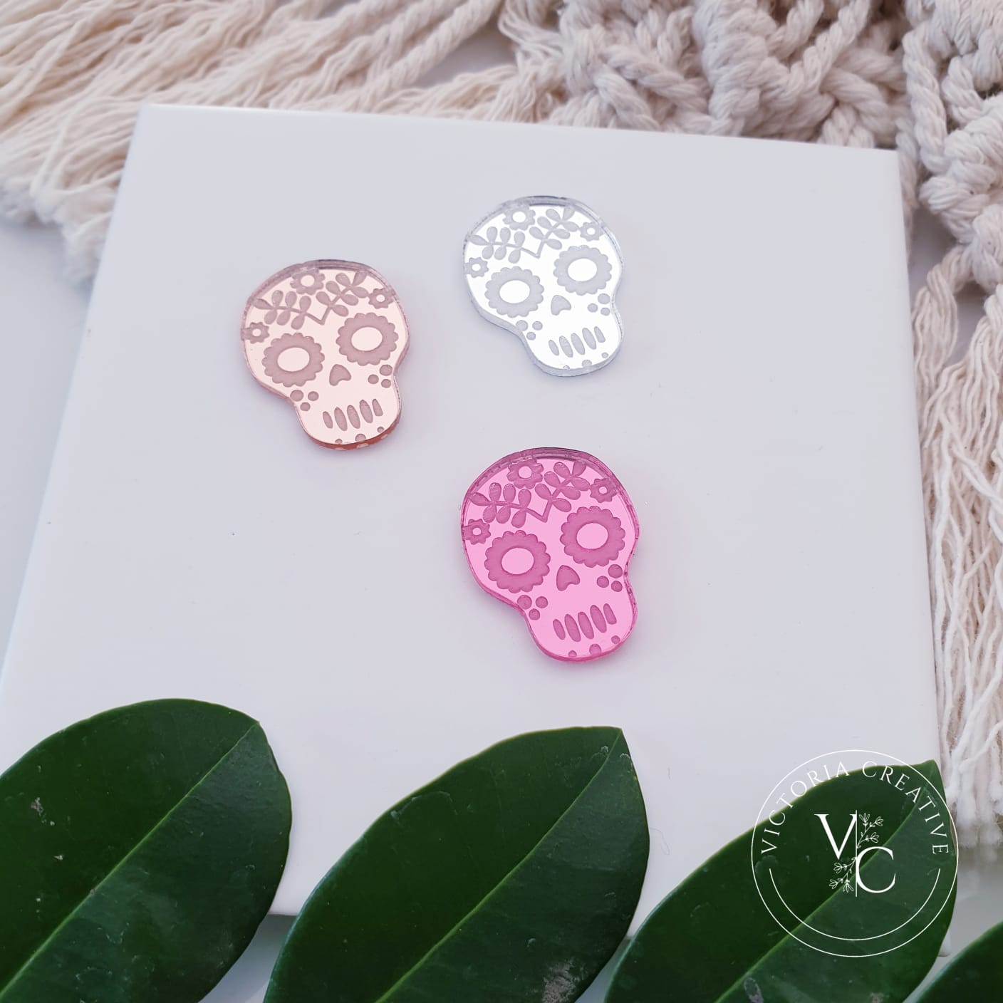 ACRYLIC SUGAR SKULL 3 FINDING - HALLOWEEN 2023 - ACRYLIC FINDINGS