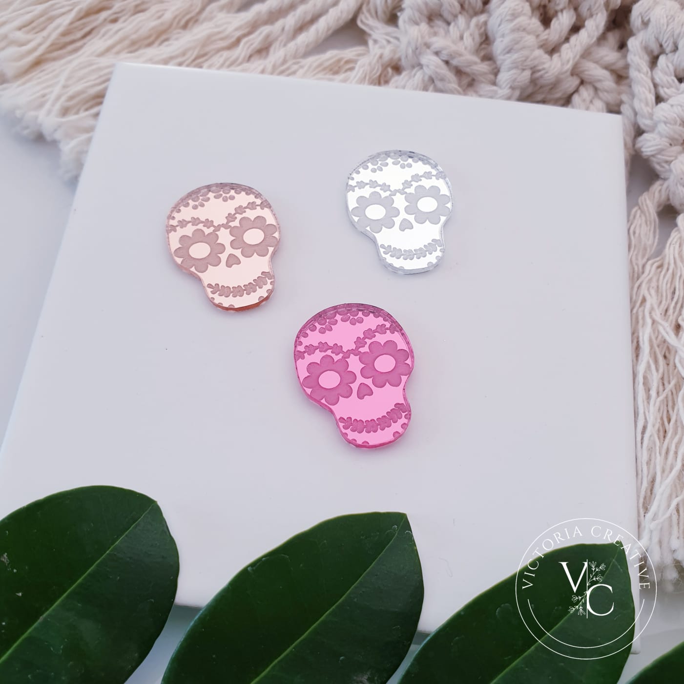 ACRYLIC SUGAR SKULL 1 FINDING - HALLOWEEN 2023 - ACRYLIC FINDINGS