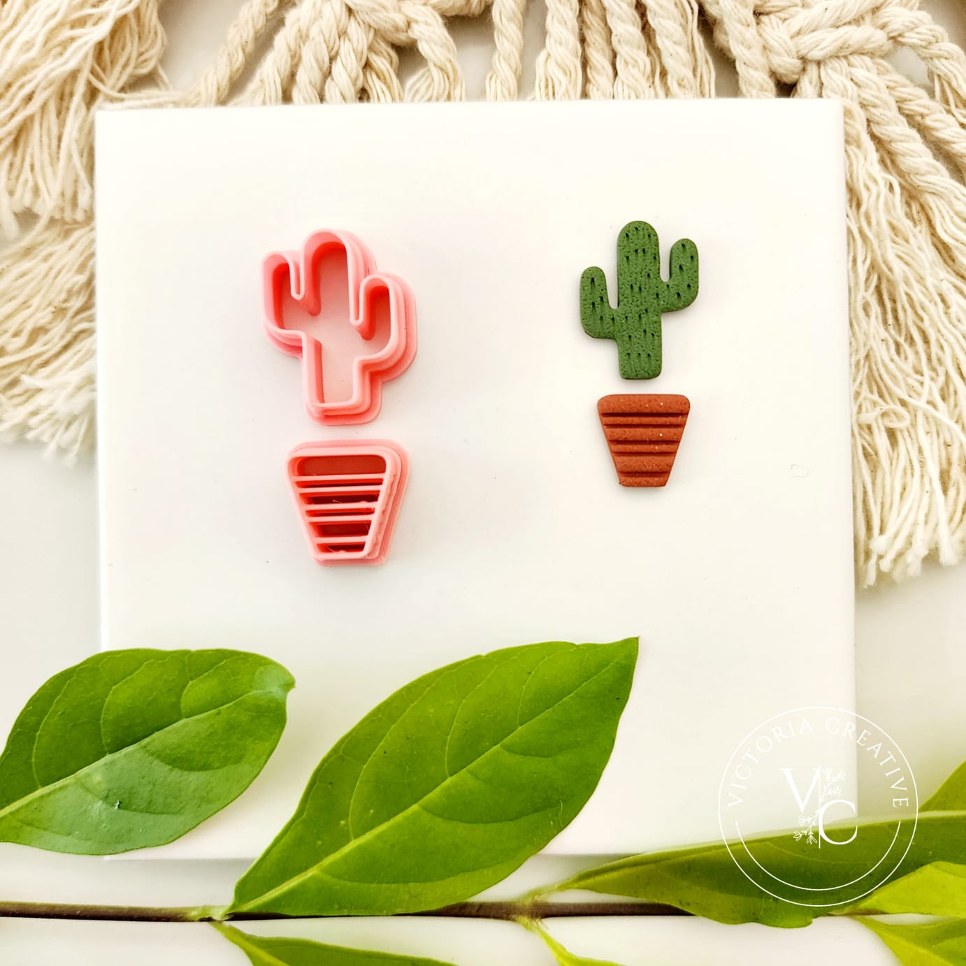 COMBO 32 - POLYMER CLAY CUTTER - SUCCULENT PLANT AND POT SET 2 - SUMMER 2023