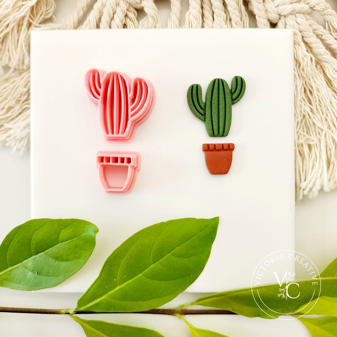 COMBO 31 - POLYMER CLAY CUTTER - SUCCULENT PLANT AND POT SET 1 - SUMMER 2023