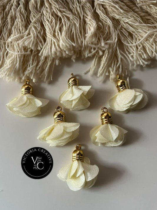 GOLD CAPPED PETAL TASSLES - JEWELLERY FINDINGS - GOLD JEWELLERY FINDINGS