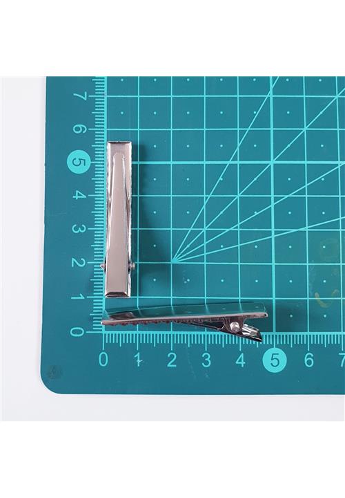 SILVER FLAT BACK HAIR CLIP - 46MM - JEWELLERY FINDINGS