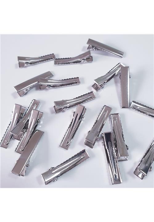 SILVER FLAT BACK HAIR CLIP - 32mm - JEWELLERY FINDINGS