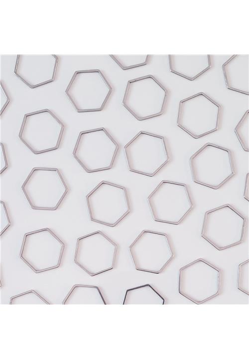 STAINLESS STEEL SILVER HEXAGON CONNECTOR - JEWELLERY FINDINGS