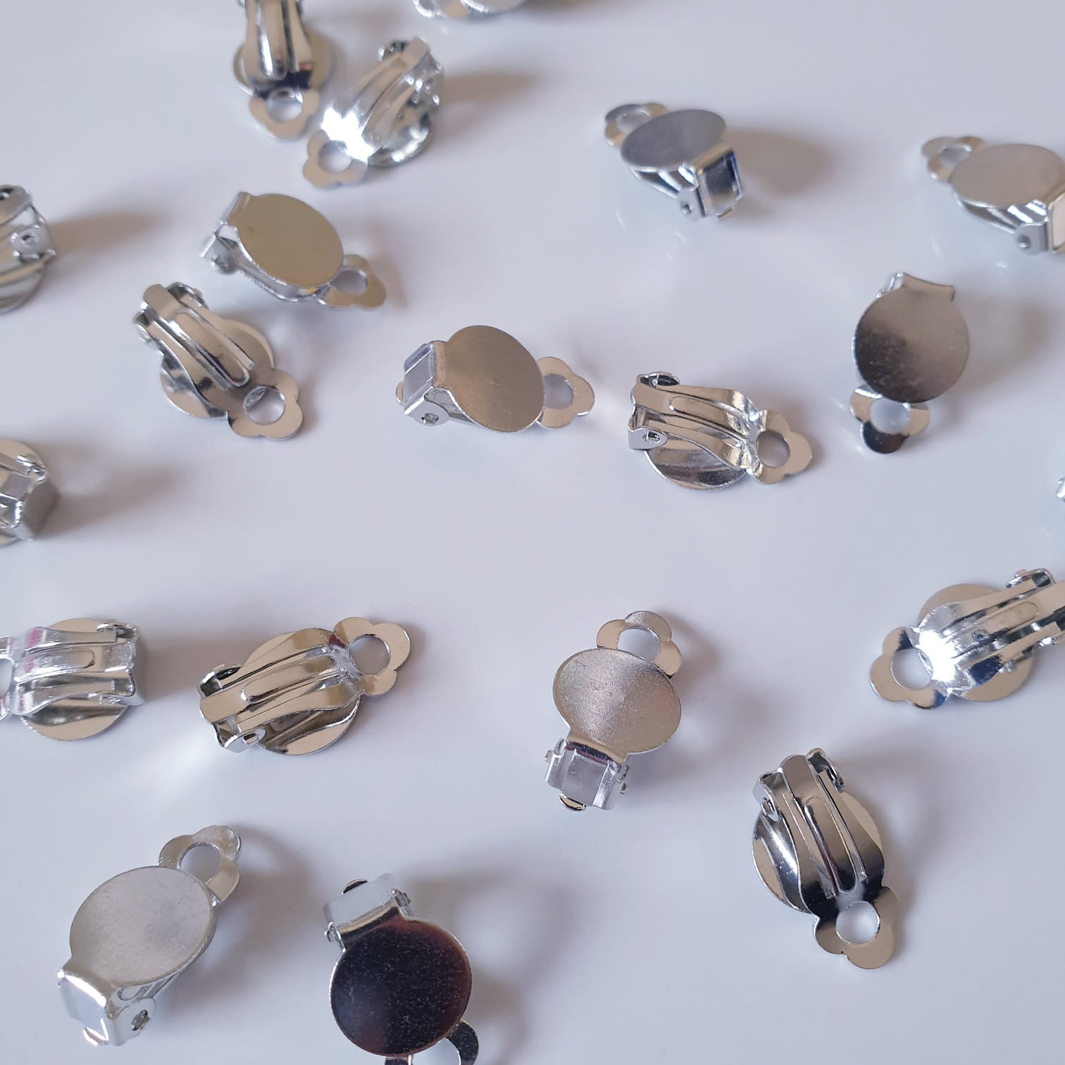 SILVER CLIP ON BLANKS NICKEL FREE JEWELLERY FINDINGS