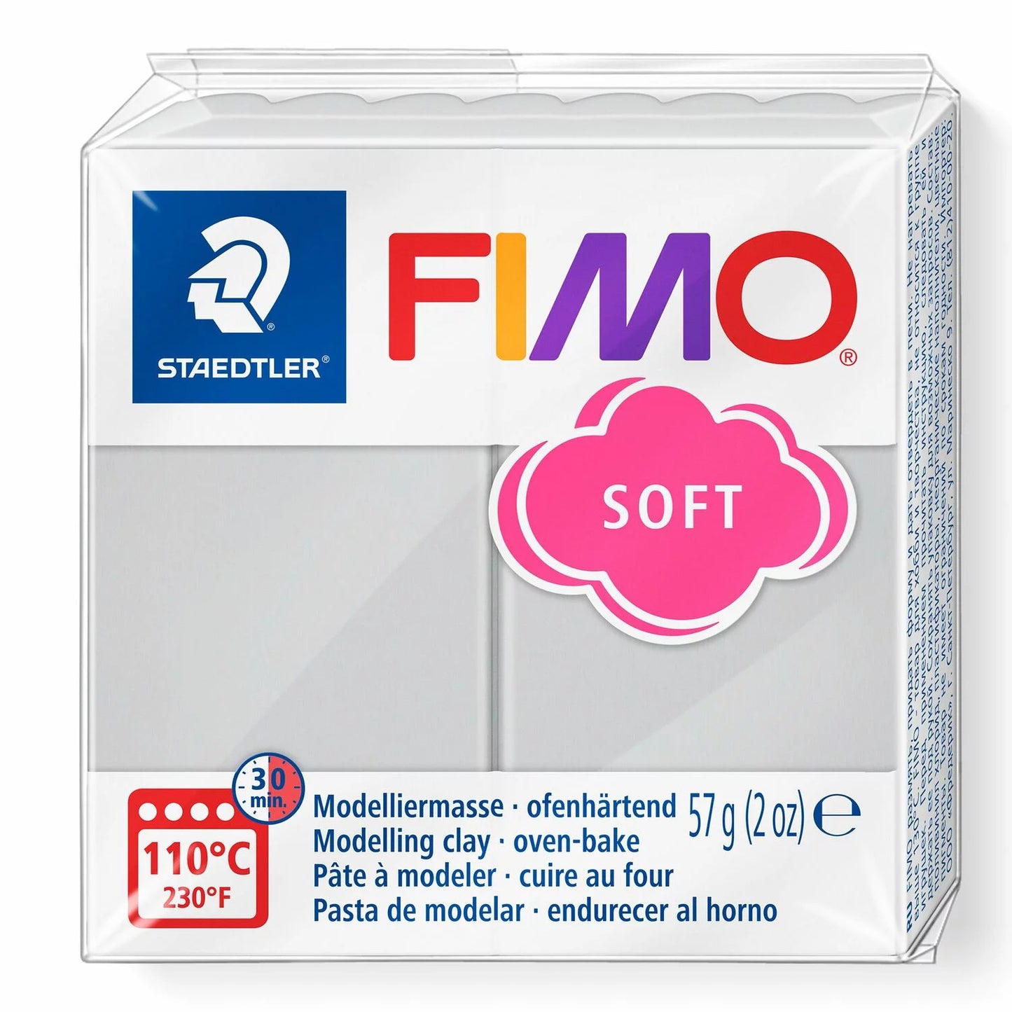 FIMO SOFT DOLPHIN GREY - POLYMER CLAY - 57G BLOCK