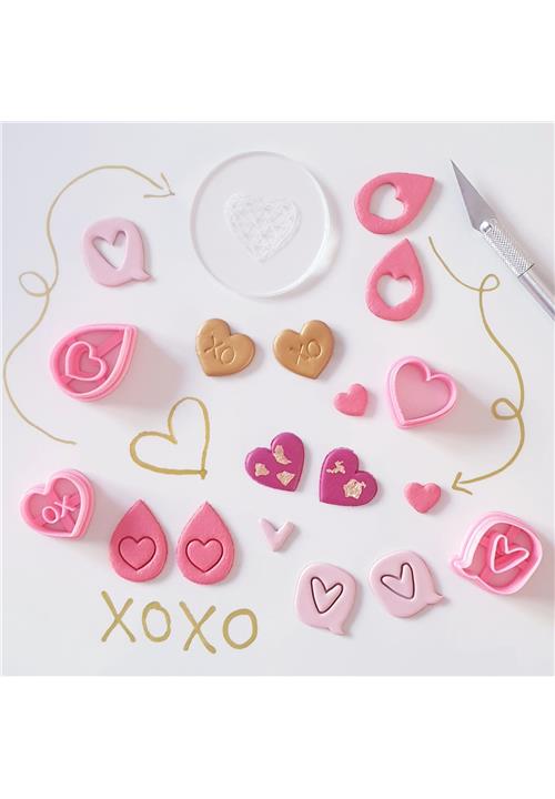 Valentines day polymer clay cutters