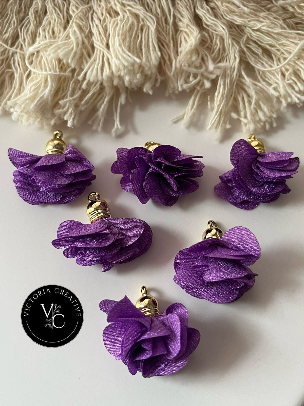 GOLD CAPPED PETAL TASSLES - JEWELLERY FINDINGS - GOLD JEWELLERY FINDINGS