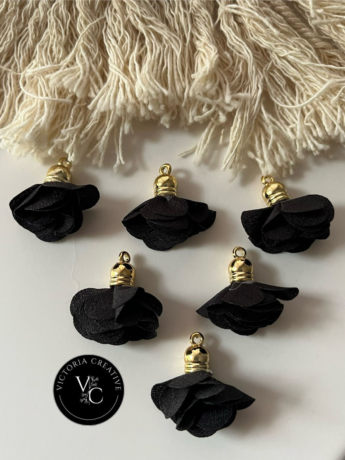GOLD CAPPED PETAL TASSLES - JEWELLERY FINDINGS - GOLD JEWELLERY FINDINGS