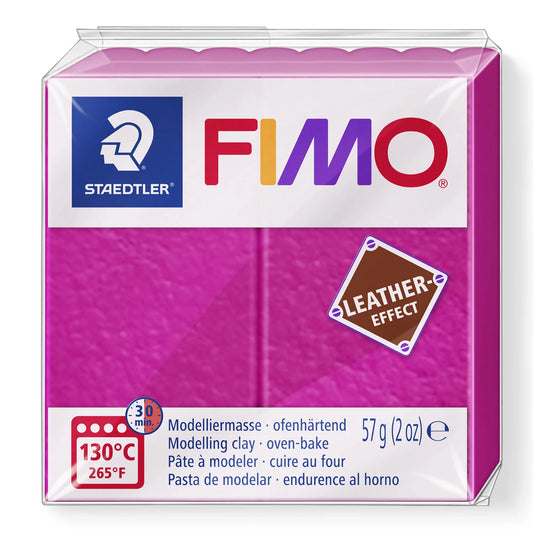 FIMO LEATHER EFFECT BERRY - POLYMER CLAY - 57G BLOCK