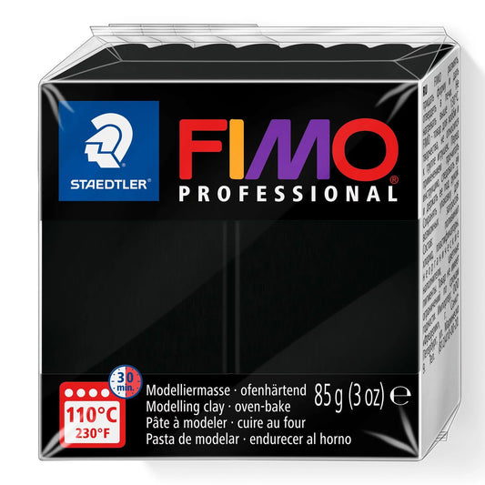 FIMO PROFESSIONAL BLACK - POLYMER CLAY - 85G BLOCK