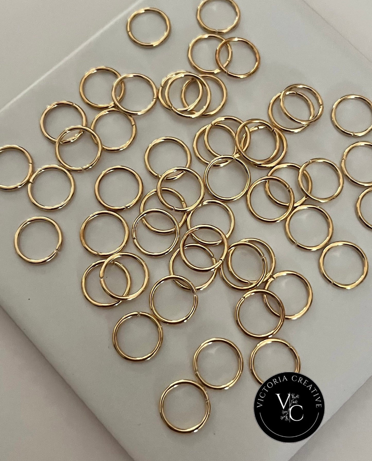 GOLD JUMP RINGS (10mm) - NICKEL FREE - JEWELLERY FINDINGS