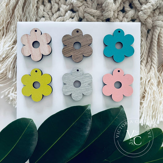 6 PETAL FLOWER - WOOD FINDINGS - FLORAL COLLECTION