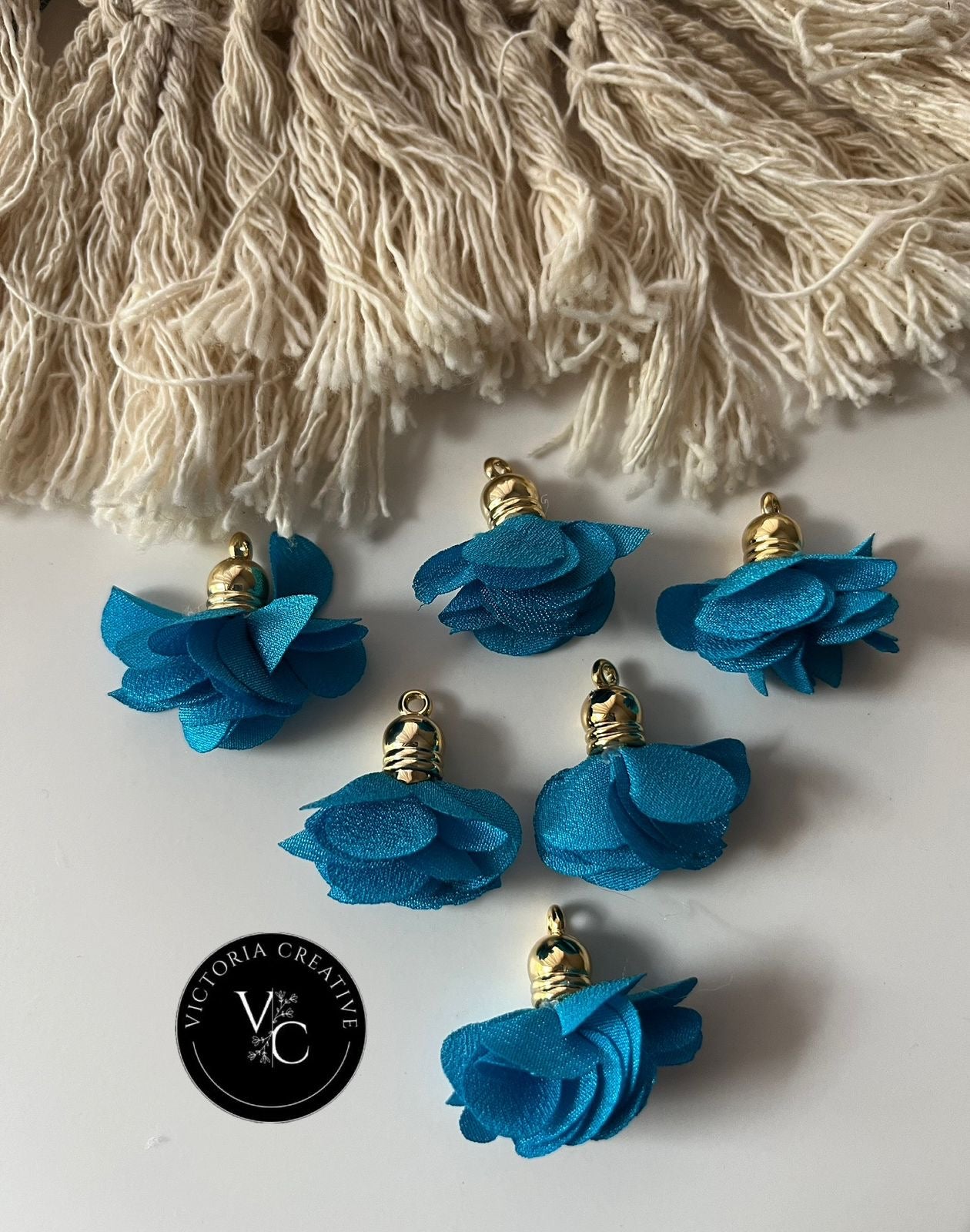 GOLD CAPPED PETAL TASSLES - JEWELLERY FINDINGS - GOLD JEWELLERY FINDINGS