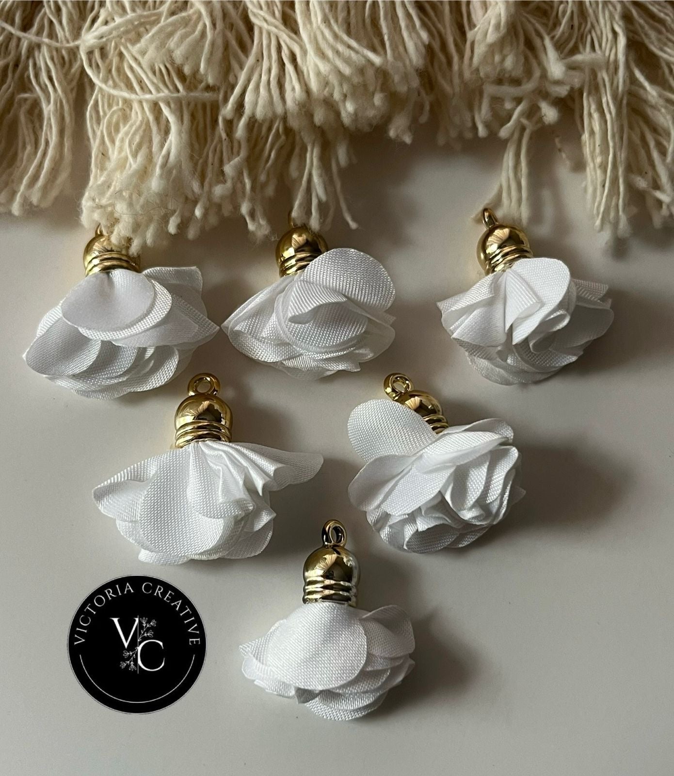 GOLD CAPPED PETAL TASSLES - JEWELLERY FINDINGS - GOLD JEWELLERY FINDINGS
