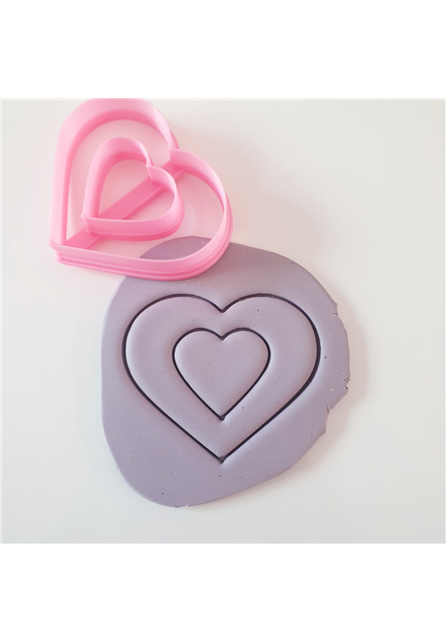 DOUBLE HEART - POLYMER CLAY CUTTER