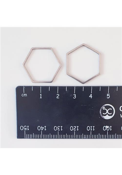 STAINLESS STEEL SILVER HEXAGON CONNECTOR - JEWELLERY FINDINGS