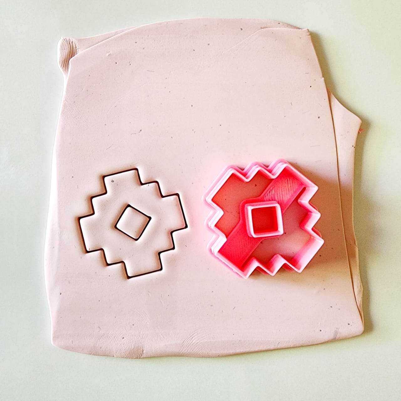 AZTEC SQUARE DOUBLE - POLYMER CLAY CUTTERS