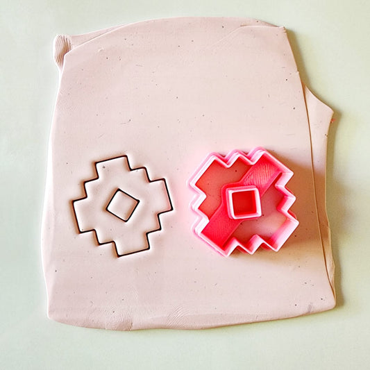 AZTEC SQUARE DOUBLE - POLYMER CLAY CUTTERS