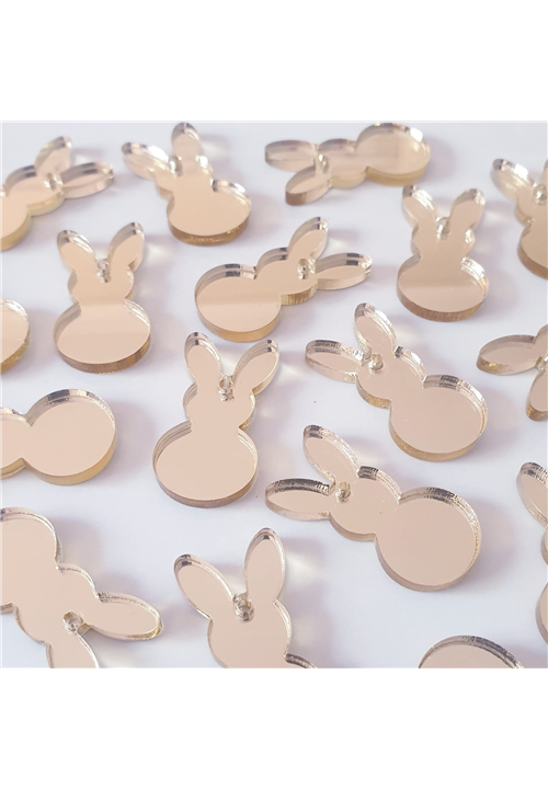 GOLD MIRRORED FINDINGS - BUNNY DANGLE - EASTER COLLECTION