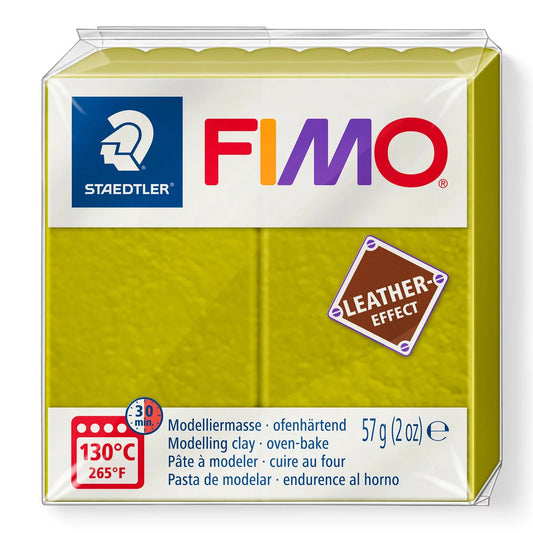 FIMO LEATHER EFFECT OLIVE - POLYMER CLAY - 57G BLOCK