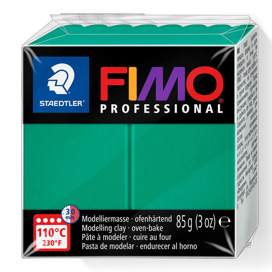 FIMO PROFESSIONAL TRUE GREEN - POLYMER CLAY - 85G BLOCK