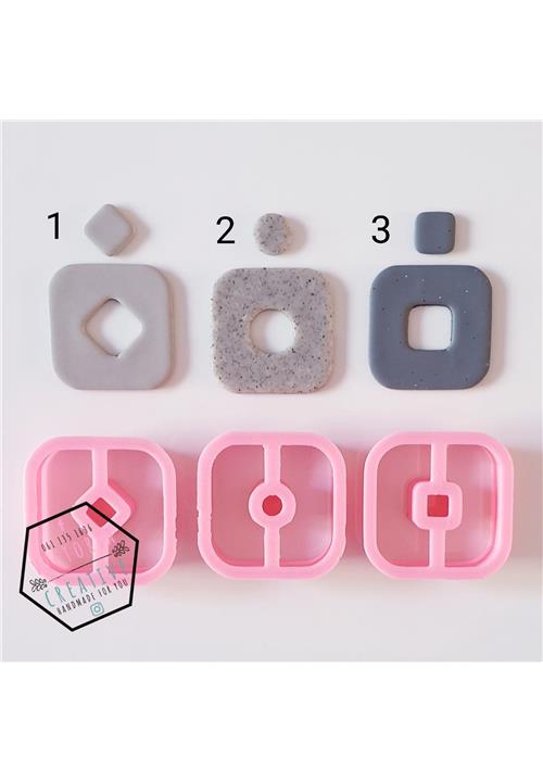 SQUARE DUAL POLYMER CLAY CUTTERS