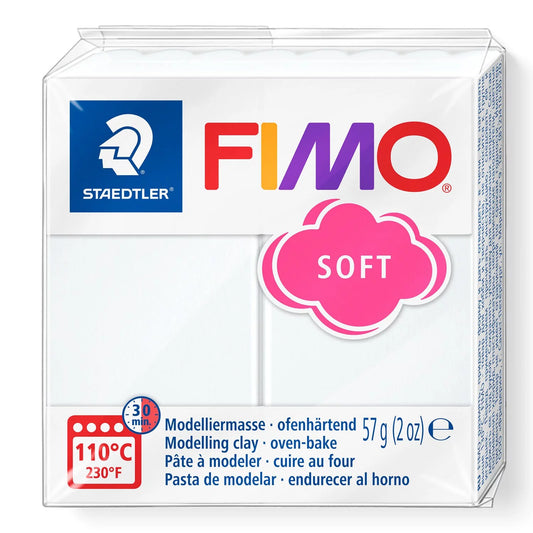 FIMO SOFT WHITE - POLYMER CLAY - 57G BLOCK