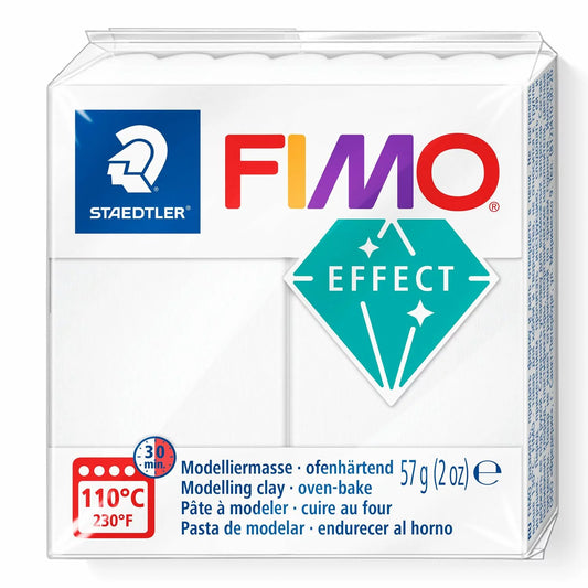 FIMO EFFECT TRANSLUCENT WHITE - POLYMER CLAY - 57G BLOCK